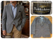 Vintage Dobbshire Sport Coat 42R 100 Wool Micro Houndstooth Blazer USA Made