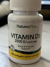Nature's Plus Vitamin D3 2500 Iu High Potency 90 Count Exp 02/28