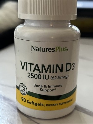 Nature's Plus Vitamin D3 2500 Iu High Potency 90 Count Exp 02/28