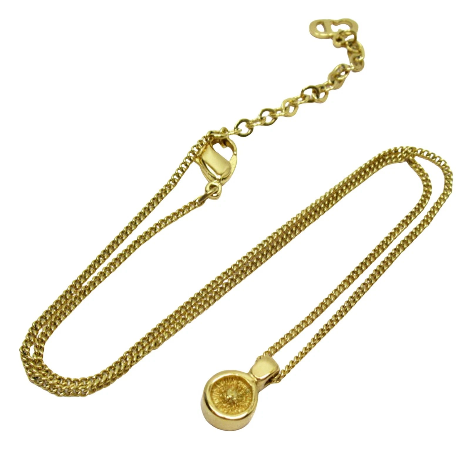 Collier Dior métal doré bijou authentique