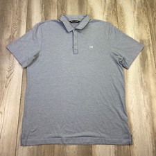 Travis Mathew Polo Shirt Mens XL Blue Short Sleeve Stretch Golf Casual Men