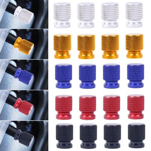 4× Aluminium Car Wheel Rim Tyre Valve Stem Air Dust Caps Screw Cover Accessories