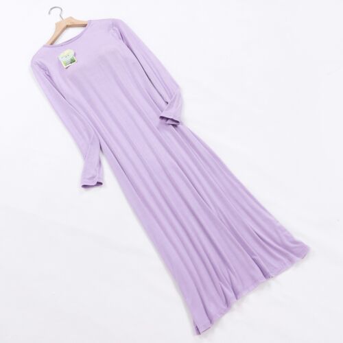 Nightgown Sleepwear Women Nightdress Robe Dress Nightwear Long Sleeve Modal - Picture 16 of 34