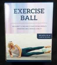 Yoga Ball Inflatable mini workout exercise inflates to 14" new no pump 