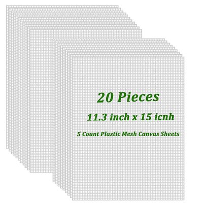 20 Pieces 5 Count Plastic Canvas Sheets 15x13.5 inch, Plastic Canvas Plastic ...