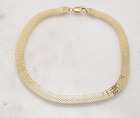 Anklet Real Solid 10K Yellow Gold 10" Wide Bizmark Bismark Chain Ankle Bracelet