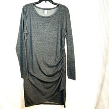 NEW Melrose And Market Dress Plus Size 1X Ruched Heather Charcoal Grey Bodycon