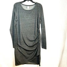 NEW Melrose And Market Dress Plus Size 1X Ruched Heather Charcoal Grey Bodycon