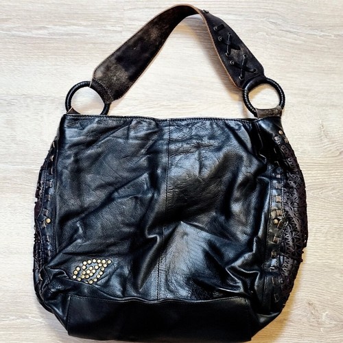 BETSEY JOHNSON Designer Leder Cut Out Nieten Hufeisen Handtasche - Bild 6 von 11
