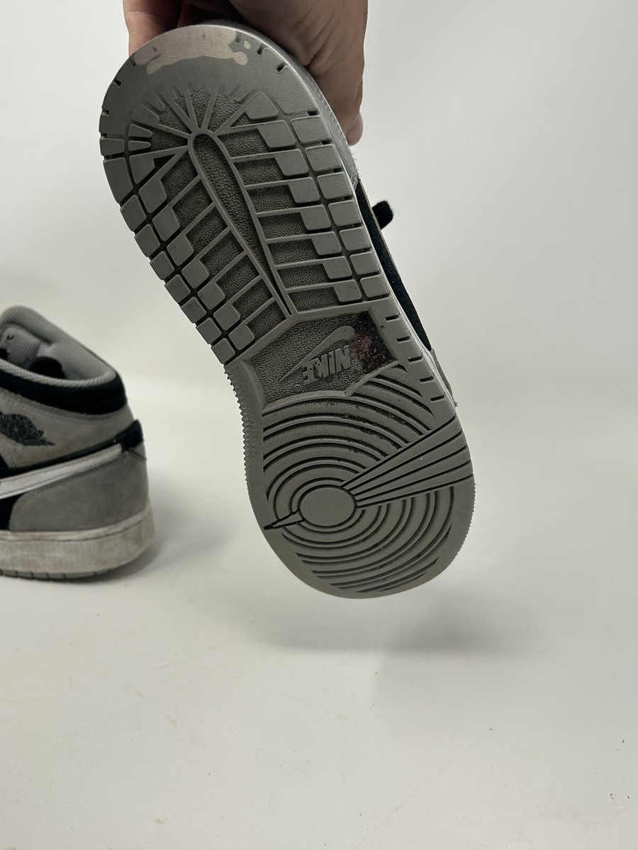 Nike Air Jordan 1 Mid SE Elephant Black Grey Shoes 6.5Y 8W