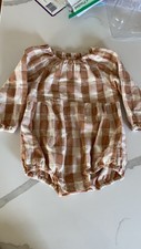 rylee and cru cinnamon check bubble romper