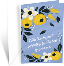 Greetings Sympathy Card Loss of Son, Made in America, Eco-Friendly, Thick Card S
