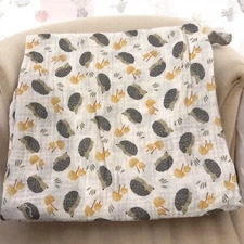 Parent’s Choice White & Black Hedgehog Muslin Blanket-