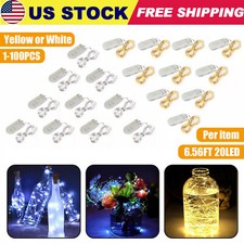 20 LED 6.6ft Battery Operated Copper Wire String Lamp Fairy Lights Wholesale Lot