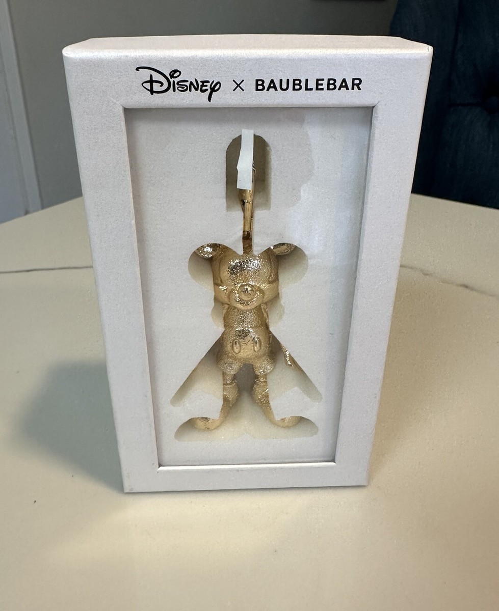 ◆bauble bar◆Mickey Mouse Disney 18K Gold DISNEY x BAUBLEBAR Mickey Mouse Bag Key Fob Chain Charm Gold