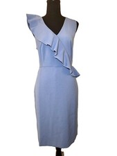 Ann Taylor Sheath Dress Double Weave Blue Size 10