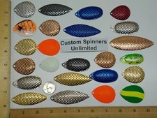 1/4lb 20+ LARGE Custom Spinner Blades - Colorado Willow French Silver Gold NEW