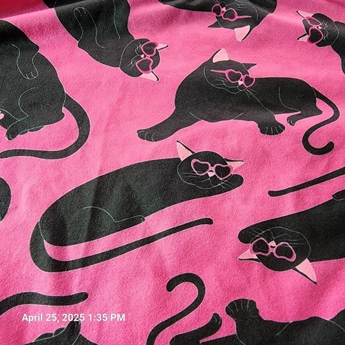 Pop Fit Cheek Boss Women's Size Large Cats Pajama Set Pink & Black Tank Shorts - Picture 2 of 13