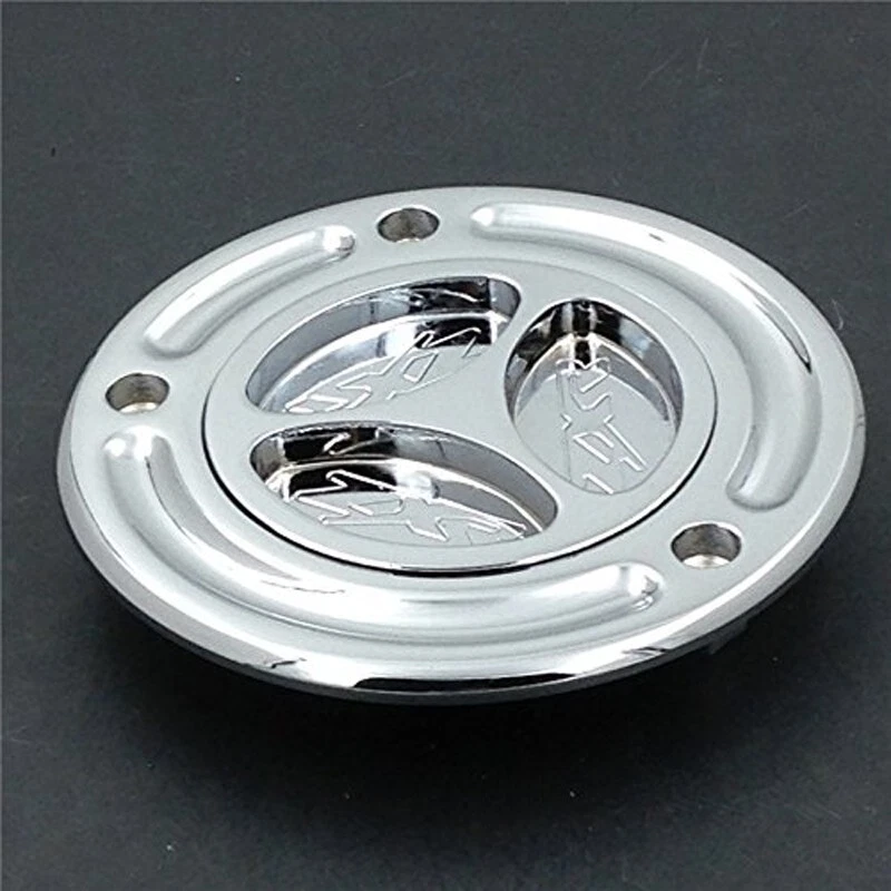 Tapa de gasolina cromada sin llave del tanque de combustible para Kawasaki ZZR1200 ZRX1200R ZX6RR ZZR600 Foto 2 de 4