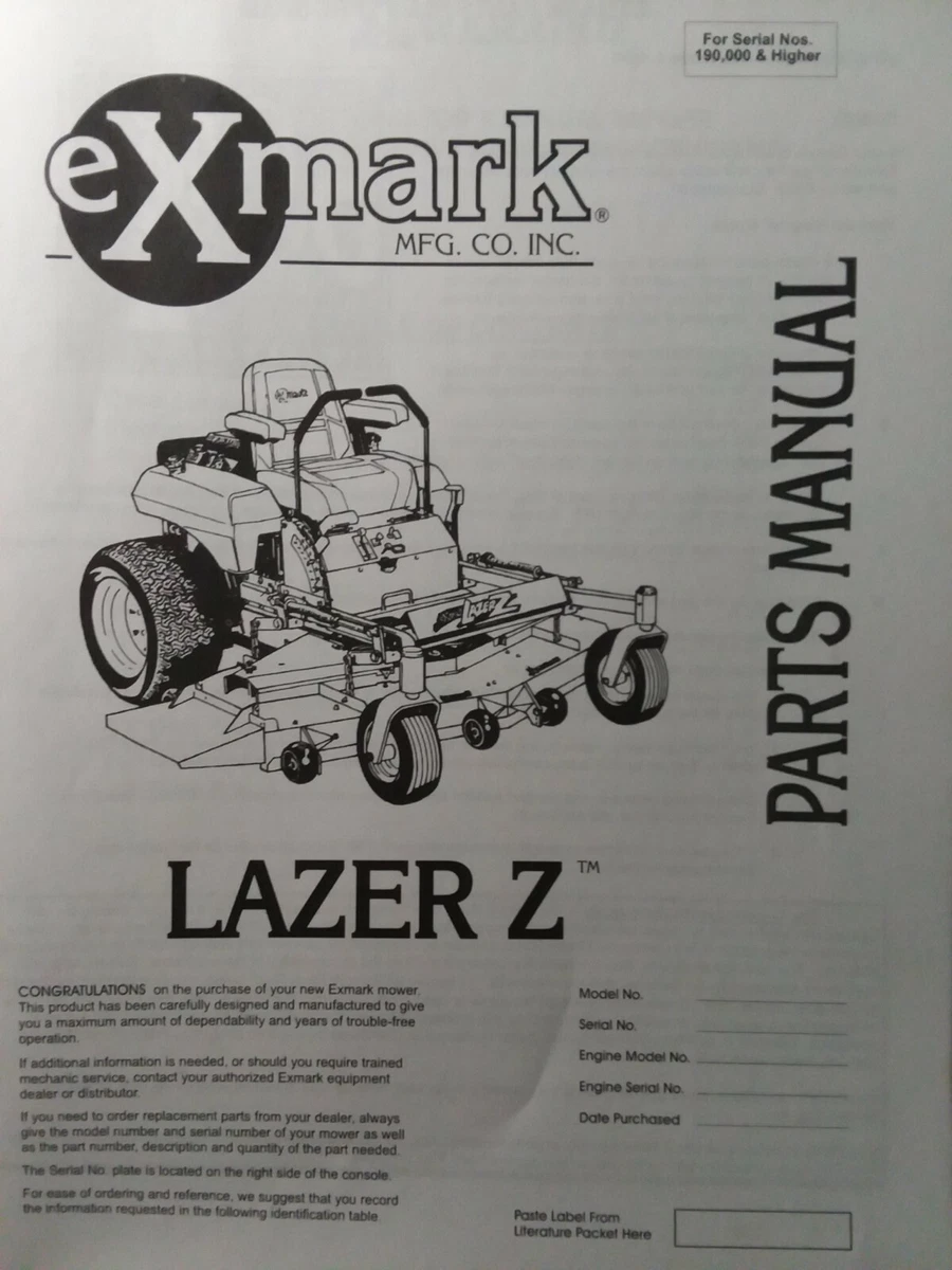 Exmark zero turn on sale parts