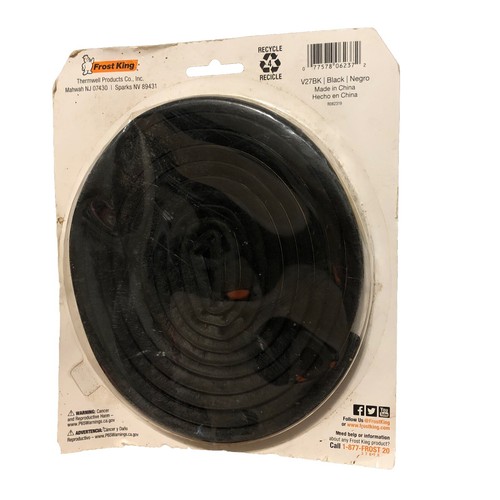 Frost King V27BK Ribbed EPDM Rubber Weatherseal Tape, Black, 5/16" x 9/16" x 10' - Picture 2 of 2