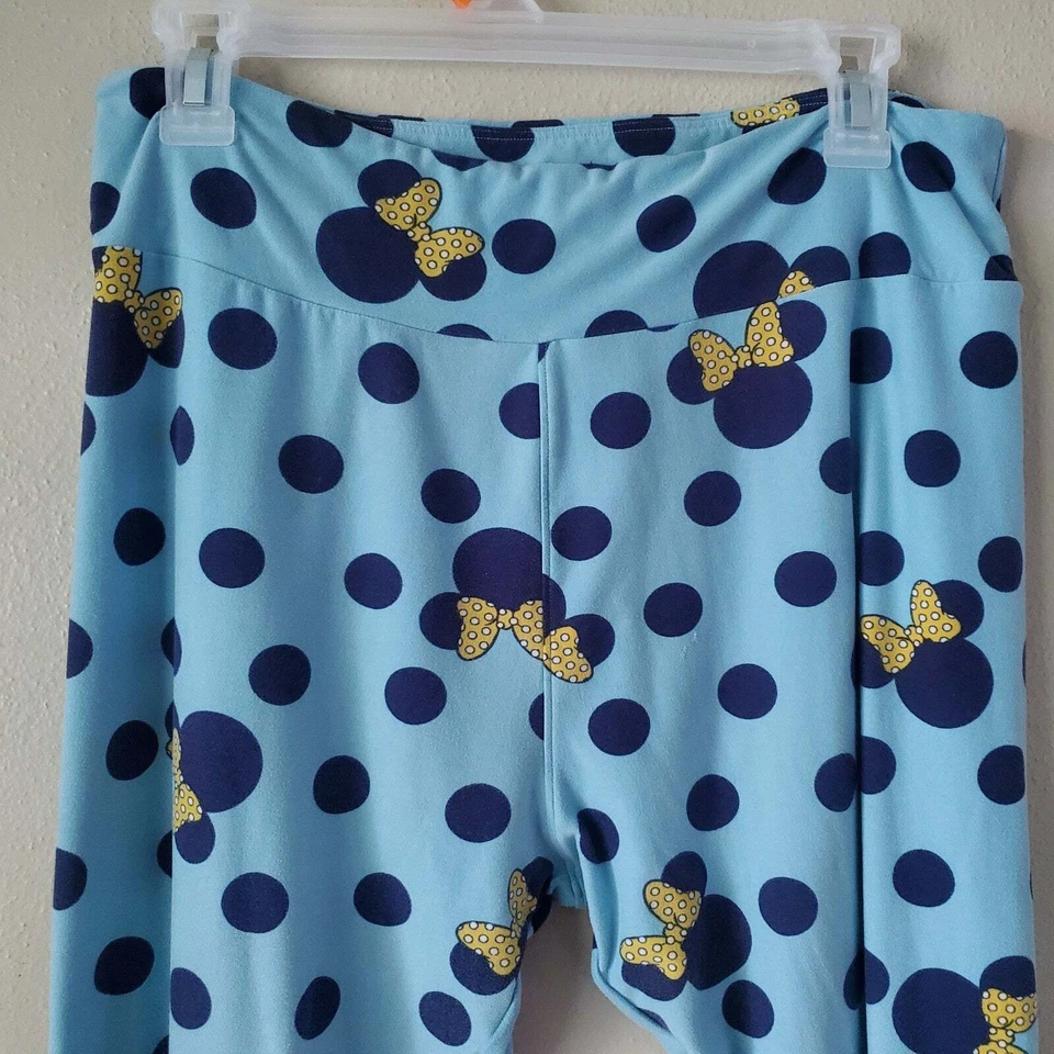 LuLaRoe Mujer Azul Minnie Mouse Disney Leggings Altos y Curvilíneos OS Talla Única Foto 4 de 4