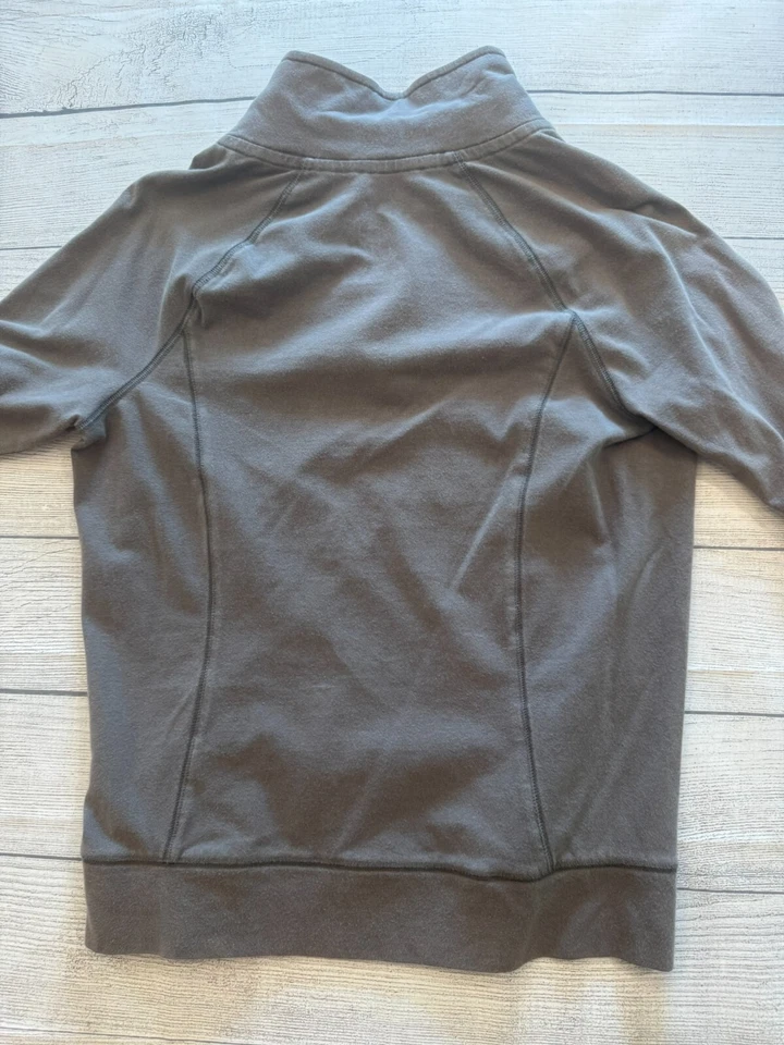 粉红色维多利亚的秘密女式小号灰色 1/4 拉链橙色标志运动休闲针织 — 第 4/4 张图片