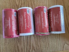 Christmas Polypro Mesh 10" Ribbon Red Green White Silver Grey Holiday Solid NEW