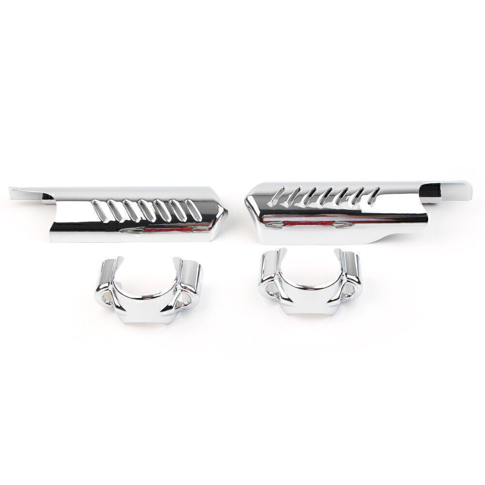 Chrome Lower Leg Deflector Shields For Harley Softail & Dyna 1986-2017 - ABS Plastic Fork Covers, No Tools Installation