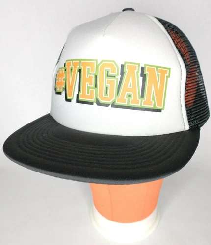 Otto "#Vegan" Mesh Black And White Snapback Adjustable Trucker Hat