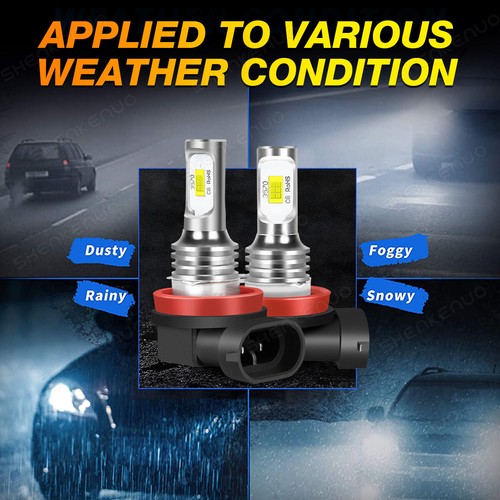 Combo 9005+H11 LED Headlight High Low Beam Bulbs 6500K Xenon White Super Bright - Picture 11 of 12