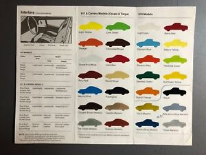 Porsche 911 Color Chart