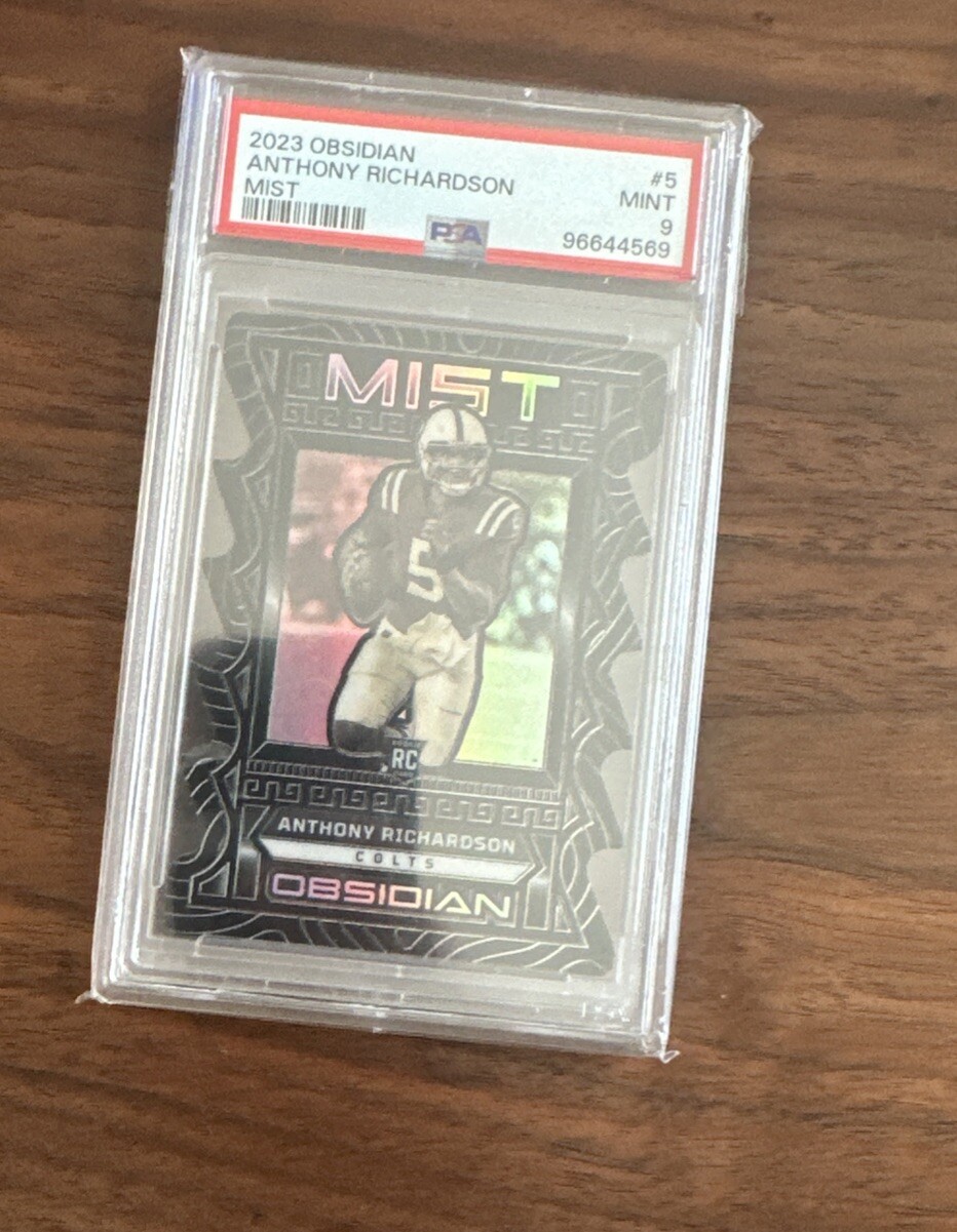 2023 Panini Obsidian Mist Anthony Richardson #5 RC PSA 9