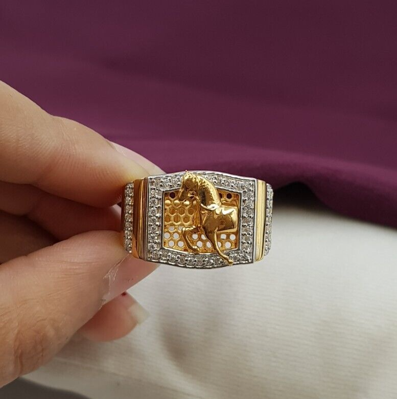 Gold Heaven Ring Men 22K Horseshoe Exclusive Men Gold Design Ring