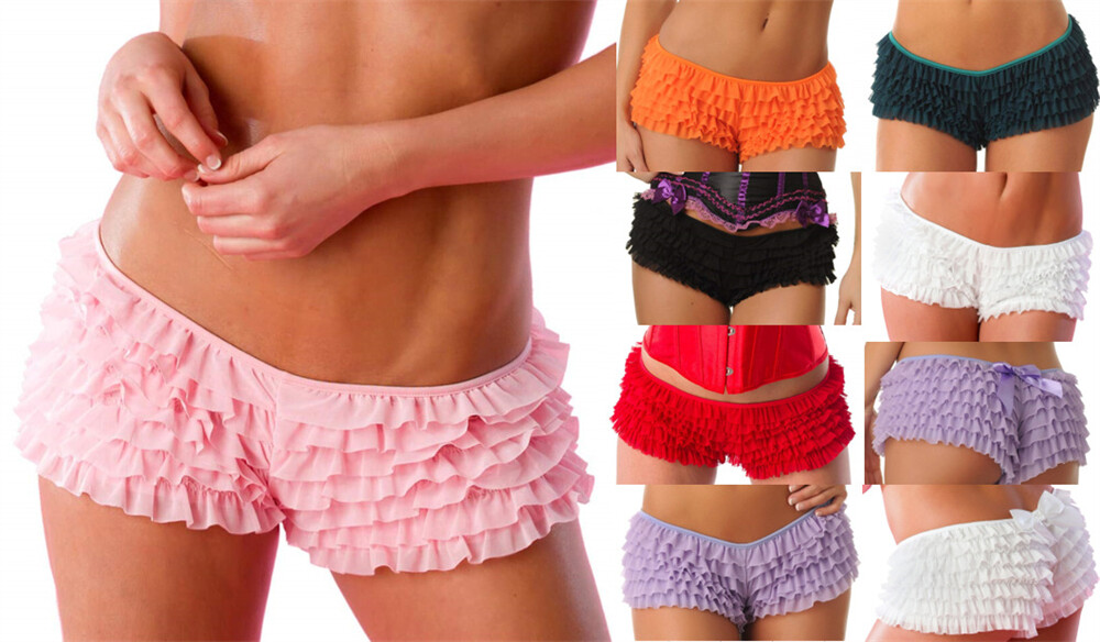 Women Lace Ruffle Shorts Bloomers Fairy Layered Bottoms Fluffy
