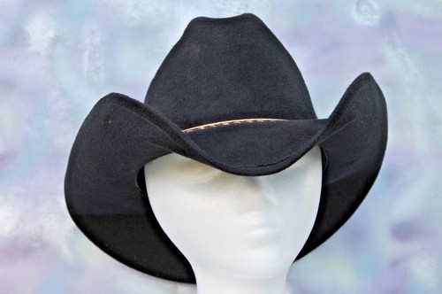 Pigalle Black Felt Cowboy Hat, stiff 