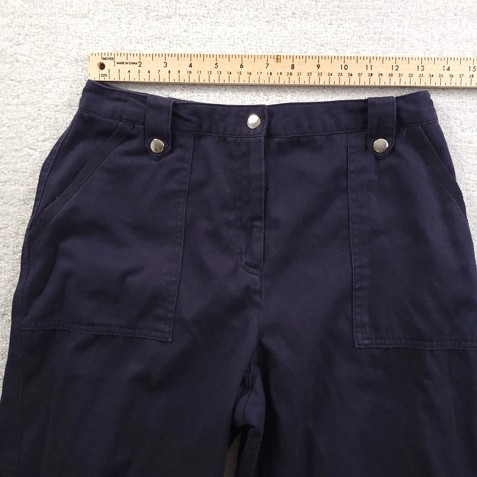 Studio Works Womens Blue Wide Leg Capri Pants Size 8 - Image 3 of 4