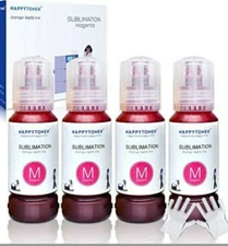 Happy Toner Printer Refill Ink Sublimation Magenta 4 Pack New 100mL Bottles