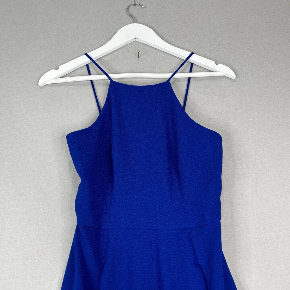 Mono negro halo para mujer 0 azul joaquín pierna ancha guijarro crepé fecha noche elegante Foto 2 de 4