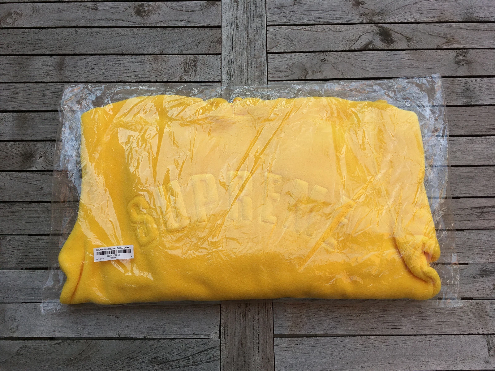 Felpa con cappuccio Supreme Polartec giallo medio NUOVA FW18