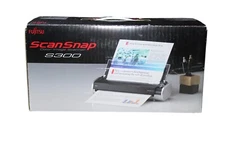 Fujitsu ScanSnap S300 PA03541-B005 Portable Scanner With Box USB & AC Power