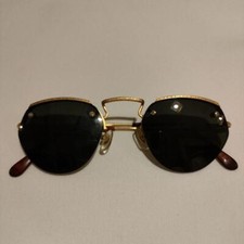 Vintage Nicole sunglasses glasses gold frame black lens men's one-of-a-kind