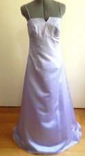 David's Bridal Lavender Empire Bridesmaid Formal Evening Gown Decorated Bodice 8
