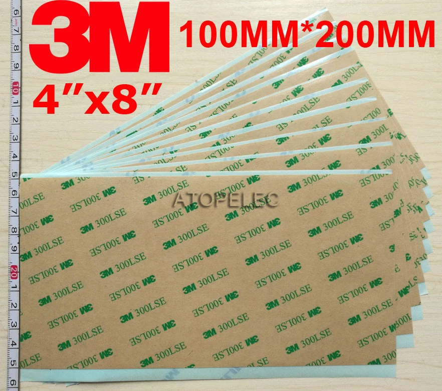 3M 300LSE Double Sided SUPER STICKY HEAVY DUTY ADHESIVE SHEET 4x8  100MM*200MM