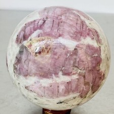 Natural Red Tourmaline Quartz Crystal Stone Sphere Ball Healing 2020G