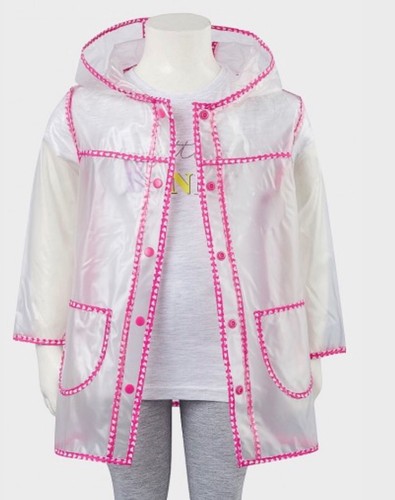 Girls Clear Raincoat Transparent Coat 
