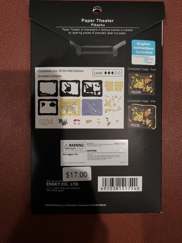 Ensky Pokemon Pikachu Paper Theater Craft Kit PK-004 New/Sealed - Picture 8 of 9
