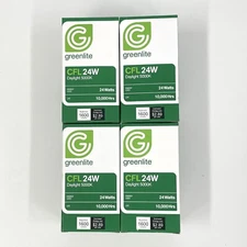 4x Greenlite 24W (100W Replacement) 5000K Daylight Covered Spiral CFL Light Bulb