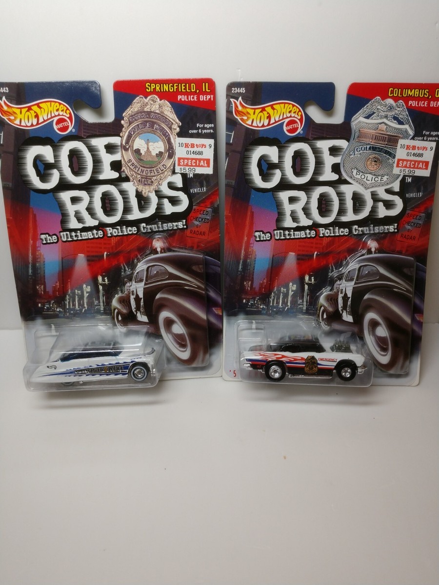 Hot Wheels Cop Rods Lot Of 2 Police Cruisers - '57 Chevy, Purple