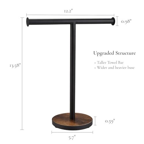 Towel Holder Stand, Countertop Hand Towel Stand for Rustic Brown-round Base - Picture 7 of 7